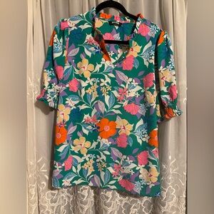Floral Green Blouse